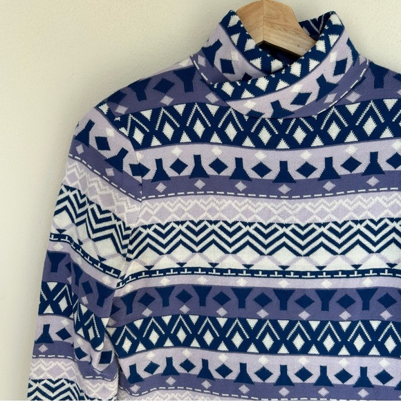 Duluth Trading Frost Lake Fairisle Mock Neck Winter Pullover S - Picture 4 of 7